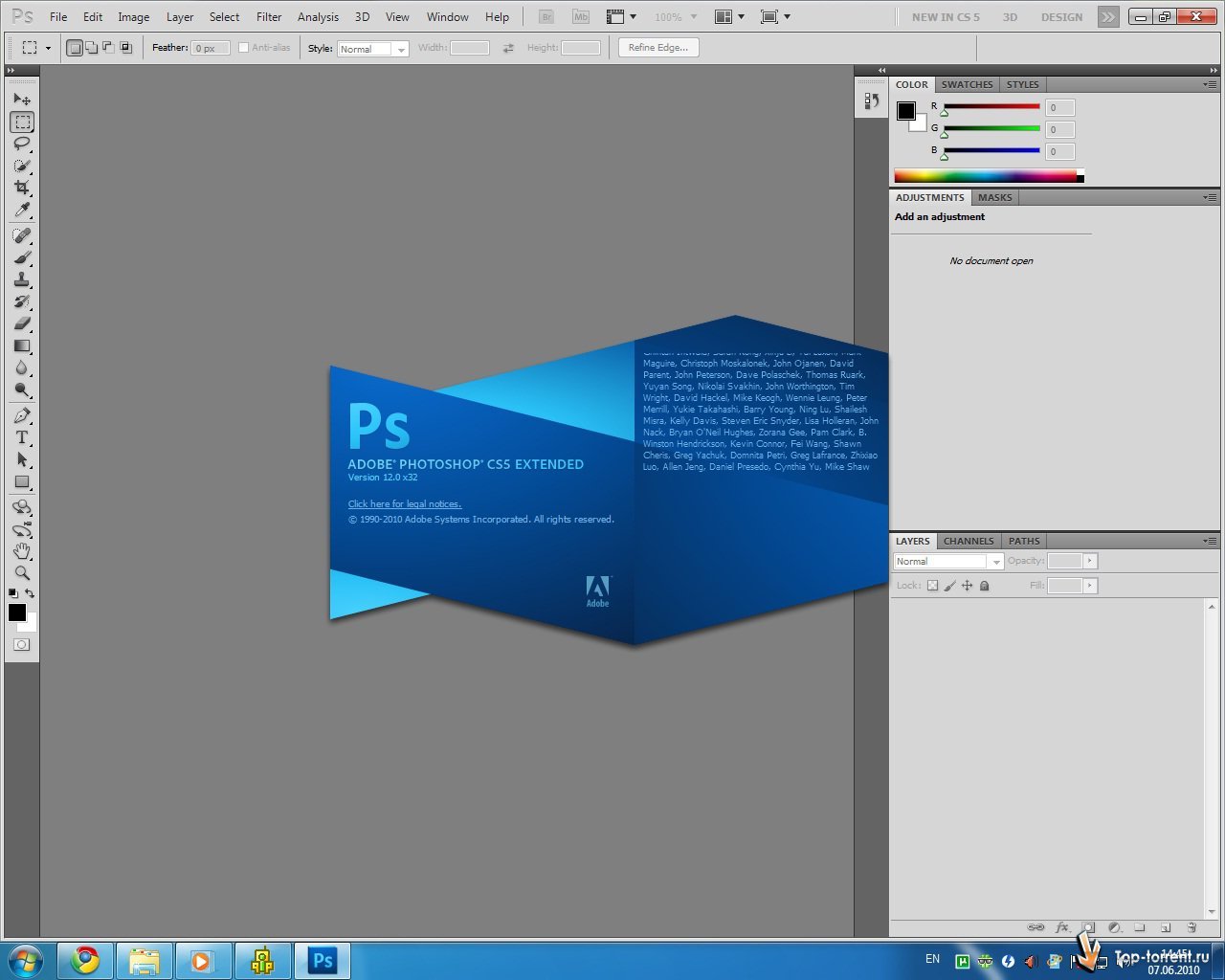 Интерфейс Adobe Photoshop CS