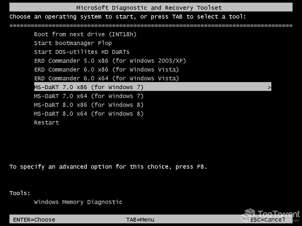 Specified start. Microsoft Diagnostic and Recovery toolset (MSDART). Bootmgr загрузчик. Windows с флешки + msdart7. Microsoft Dart.